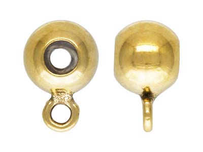 Perlina Rotonda Con Fermo In Silicone In Oro Antico, 4 Mm, Con Anello - Immagine Standard - 1