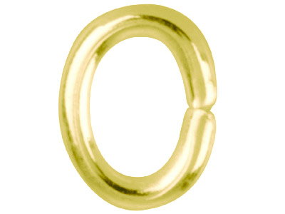 Confezione Da 100 Anellini Ovali, 6 Mm, Placcatura In Oro - Immagine Standard - 1