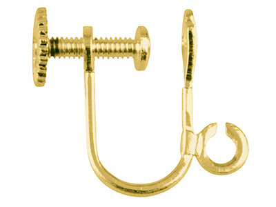 Confezione Da 10 Morse A Vite A Ventaglio Per Orecchini Con Anello, Placcatura In Oro