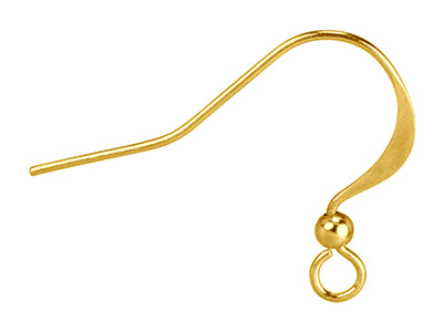 Confezione Da 10 Monachelle Piatte Con Gancio E Perlina, Placcatura In Oro