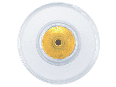 Confezione Da 20 Retro Per Orecchini, Plastica Con Centro In Metallo Placcato In Oro - Immagine Standard - 3