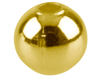 Confezione Da 50 Perline A Sfera Con Finitura Liscia A 2 Fori, 3 Mm, Placcatura In Oro - Immagine Standard - 1