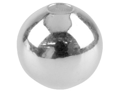 Confezione Da 25 Perline A Sfera Con Finitura Liscia A 2 Fori, 6,5 Mm, Placcatura In Argento