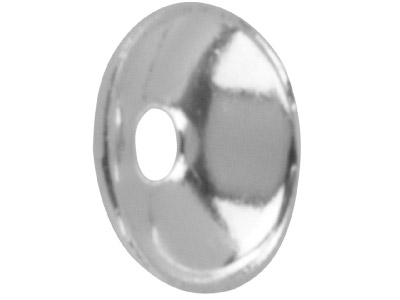 Confezione Da 25 Terminali Per Perline Semplici, 4 Mm, Placcatura In Argento - Immagine Standard - 1