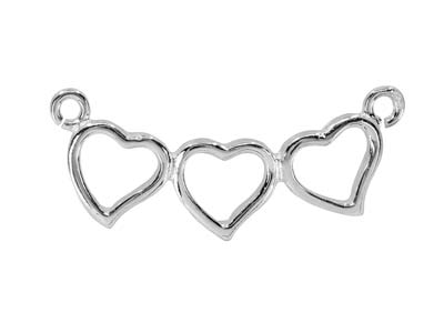 Connettore A Cuore In Argento 925, 25 X 10mm