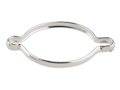 Confezione Da 5 Castoni Wrap-tite Ovali Con 2 Occhielli, 10 X 8 Mm, Argento 925 - Immagine Standard - 1
