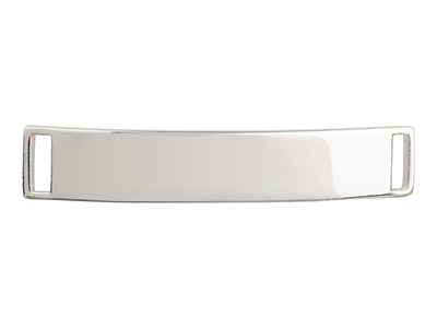 Semilavorato Per Stampaggio A Forma Di Targhetta Identificativa Curva, 42 X 7 Mm, Argento 925 - Immagine Standard - 1