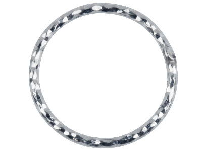 Confezione Da 10 Anellini Decorativi Con Taglio A Diamante, Diametro Esterno 1 X 12 Mm, Argento 925