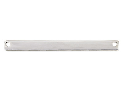 Barra Semilavorata Di Forma Rettangolare Per Stampaggio, 40 X 4 Mm, Argento 925 - Immagine Standard - 1