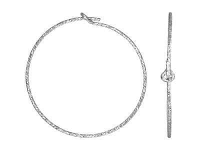 Orecchini A Cerchio Con Perline Brillanti, 25 mm, Argento 925, Confezione Da 6 - Immagine Standard - 1