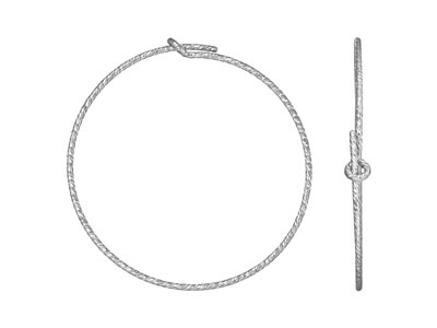 Orecchini A Cerchio Con Perline Brillanti, 30mm, Argento 925, Confezione Da 6