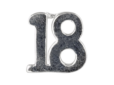 Perlina Per Charm A Forma Di Numero 18, Argento 925 - Immagine Standard - 2