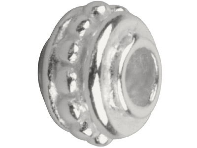 Perlina Decorata Rotonda, 6 Mm, Argento 925 - Immagine Standard - 1