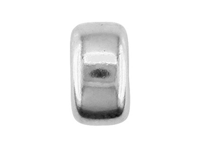 Confezione Da 10 Perline Di Forma Appiattita Con Finitura Liscia E Doppio Foro, 4 Mm, Argento 925 - Immagine Standard - 2