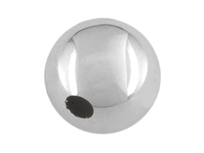Perlina Rotonda Con Finitura Liscia E Singolo Foro, 4mm, Argento 925