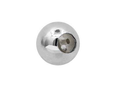 Perlina Rotonda Con Fermo In Silicone, 4 mm, Argento 925 - Immagine Standard - 3
