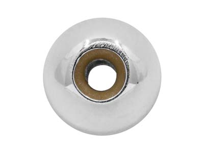 Perlina Rotonda Con Fermo In Silicone, 7 mm, Argento 925 - Immagine Standard - 2