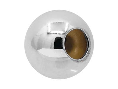 Perlina Rotonda Con Fermo In Silicone, 7 mm, Argento 925 - Immagine Standard - 3