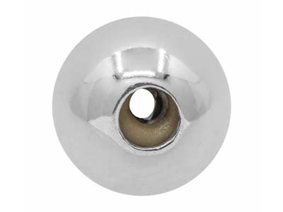 Perlina Rotonda Con Fermo In Silicone, 9 mm, Argento 925 - Immagine Standard - 2