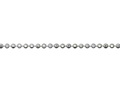 Catena A Sfera Con Taglio A Diamante Senza Marchio Di Autenticità, 1 Mm/45 Cm, Argento 925 - Immagine Standard - 3